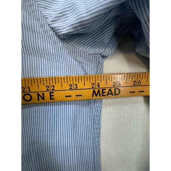 Calvin Klein & Co. Mens Dress Shirt Size L Blue Striped Long-Sleeve Workwear - Picture 8 of 12